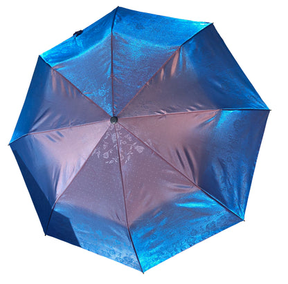 Blue Iridescent Folding Umbrella | Unique Gift Waterproof Sun Protection