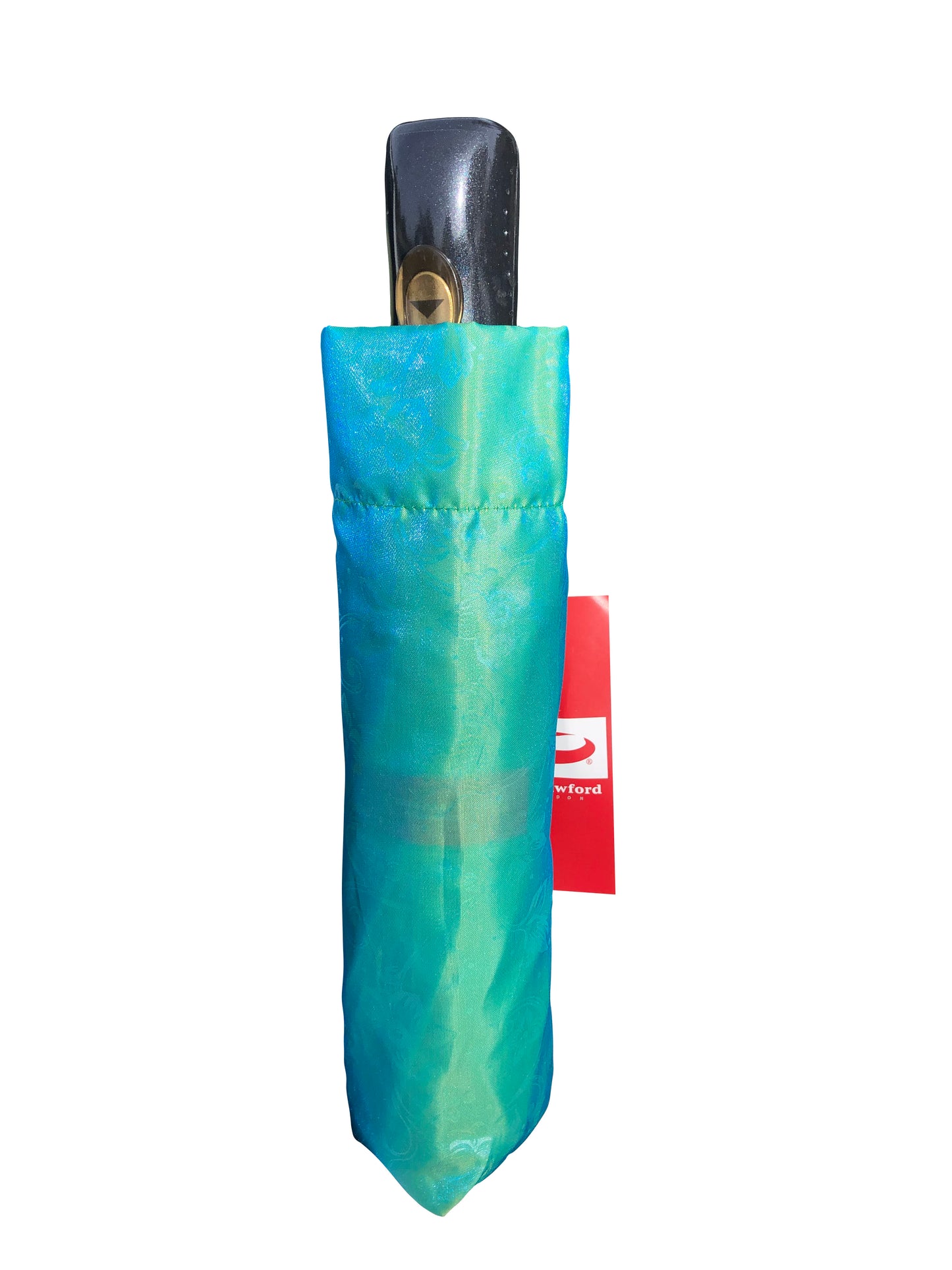 Striking Blue Green Iridescent Compact Umbrella | St. Crawford Semi-Auto