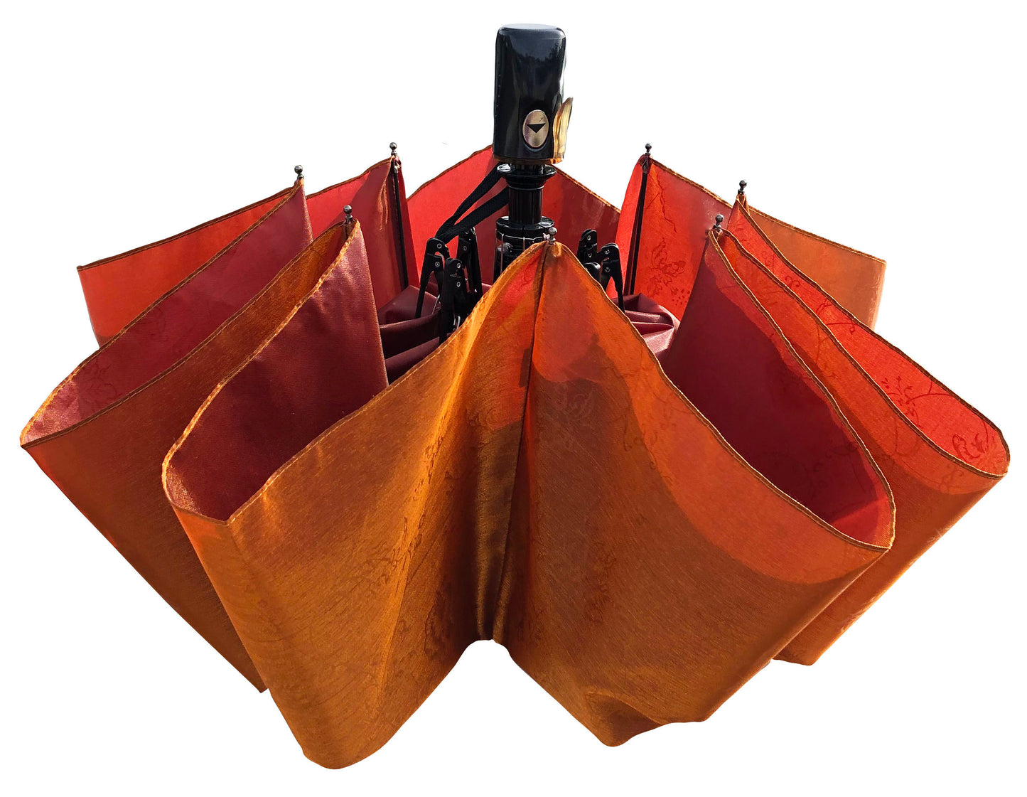 Iridescent Copper Umbrella | Folding Style | Metallic-Like Fiery Canopy