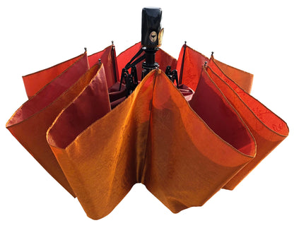 Iridescent Copper Umbrella | Folding Style | Metallic-Like Fiery Canopy