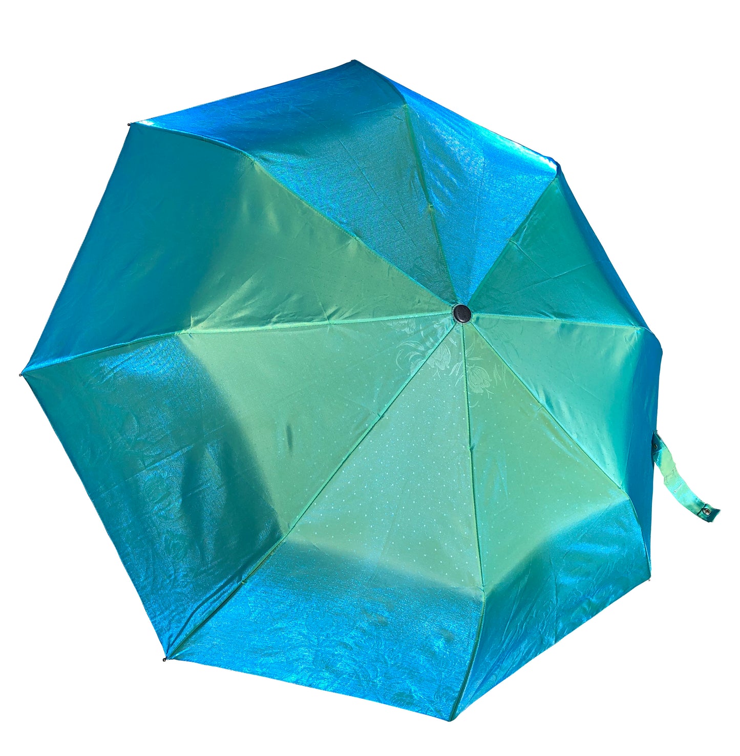 Striking Blue Green Iridescent Compact Umbrella | St. Crawford Semi-Auto