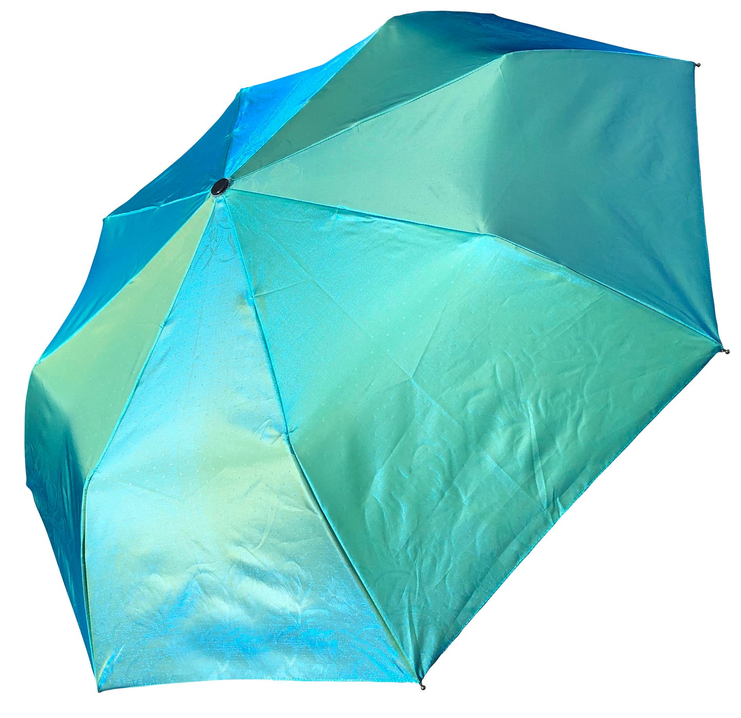 Striking Blue Green Iridescent Compact Umbrella | St. Crawford Semi-Auto