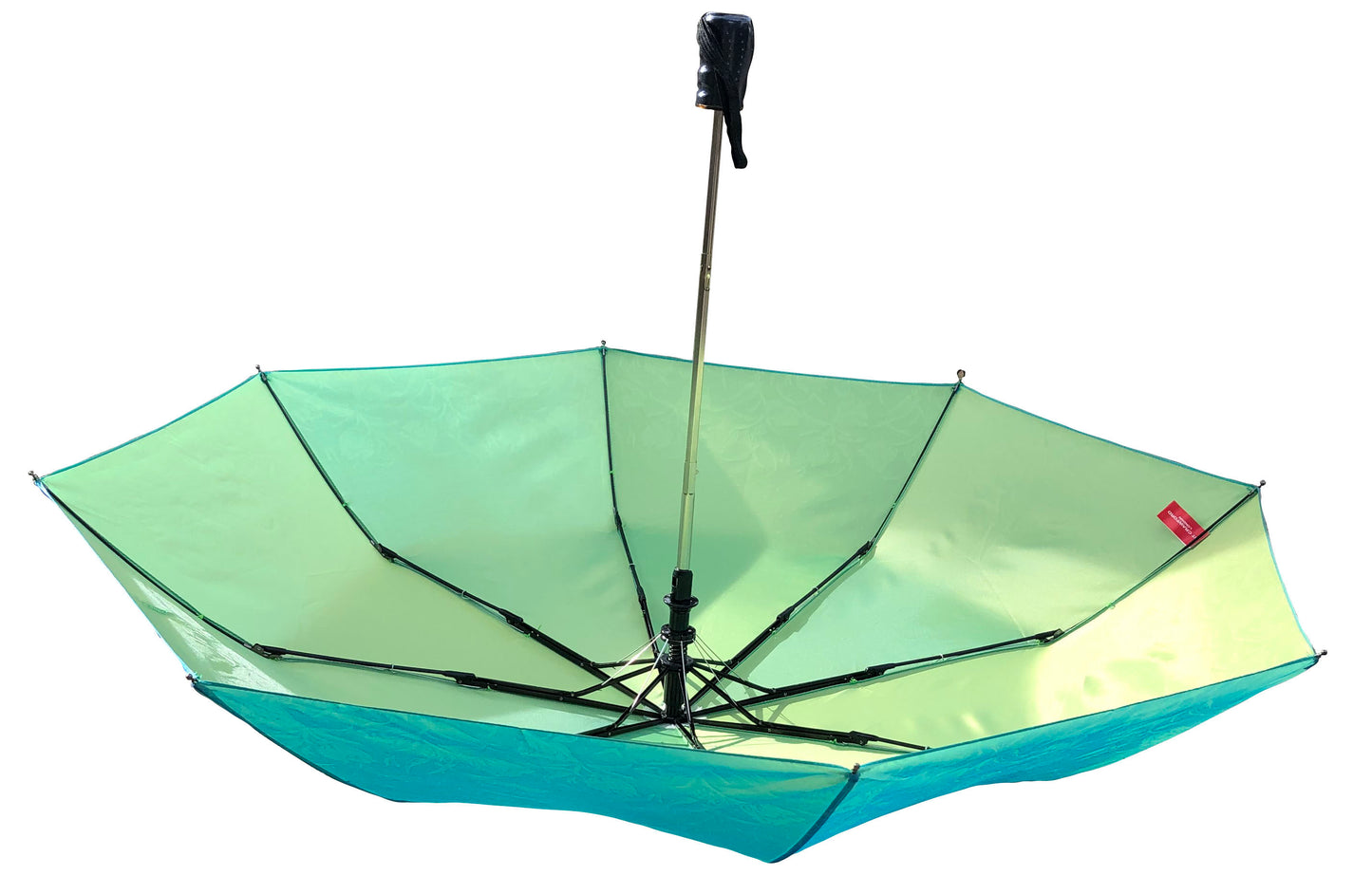 Striking Blue Green Iridescent Compact Umbrella | St. Crawford Semi-Auto