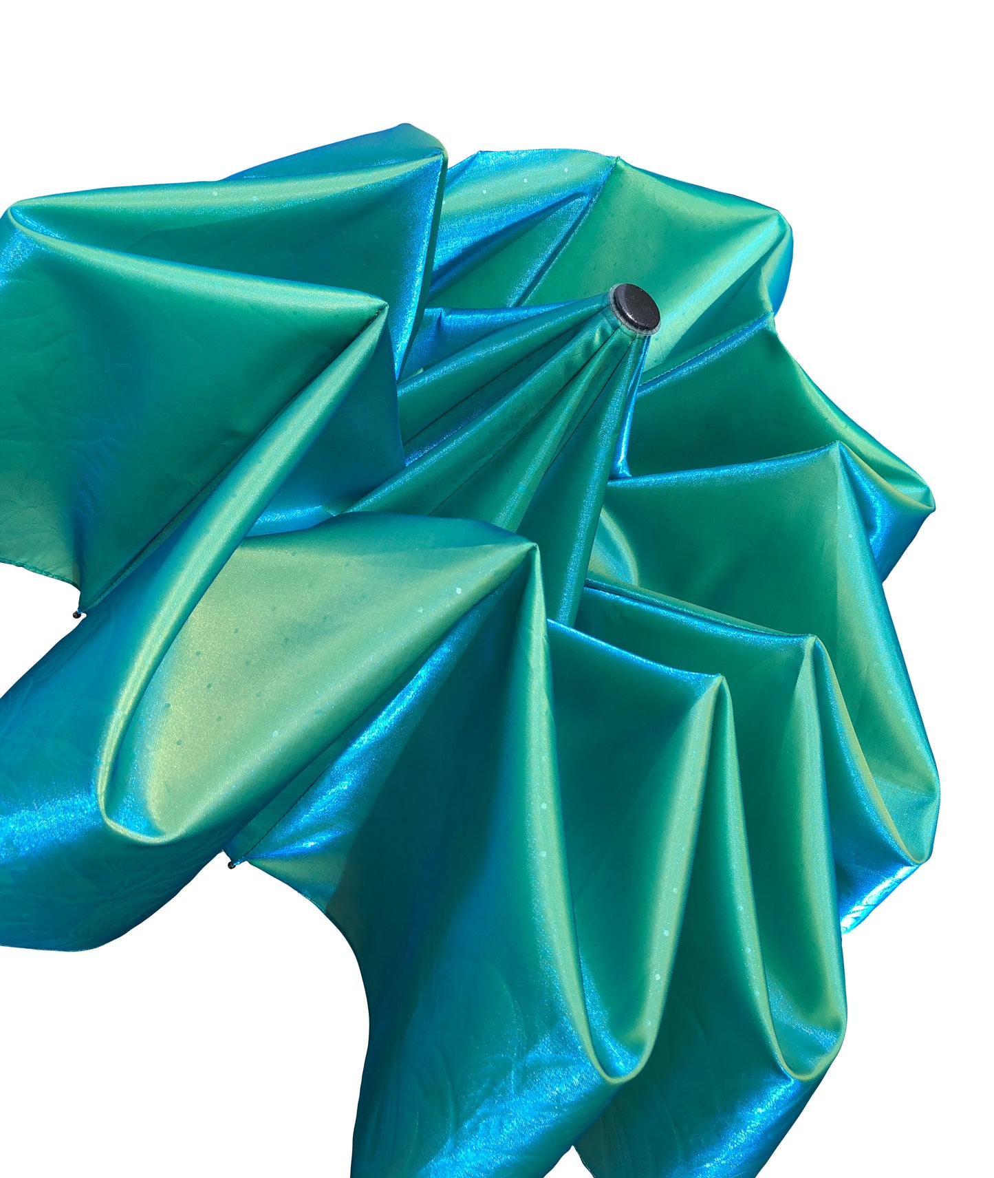 Striking Blue Green Iridescent Compact Umbrella | St. Crawford Semi-Auto
