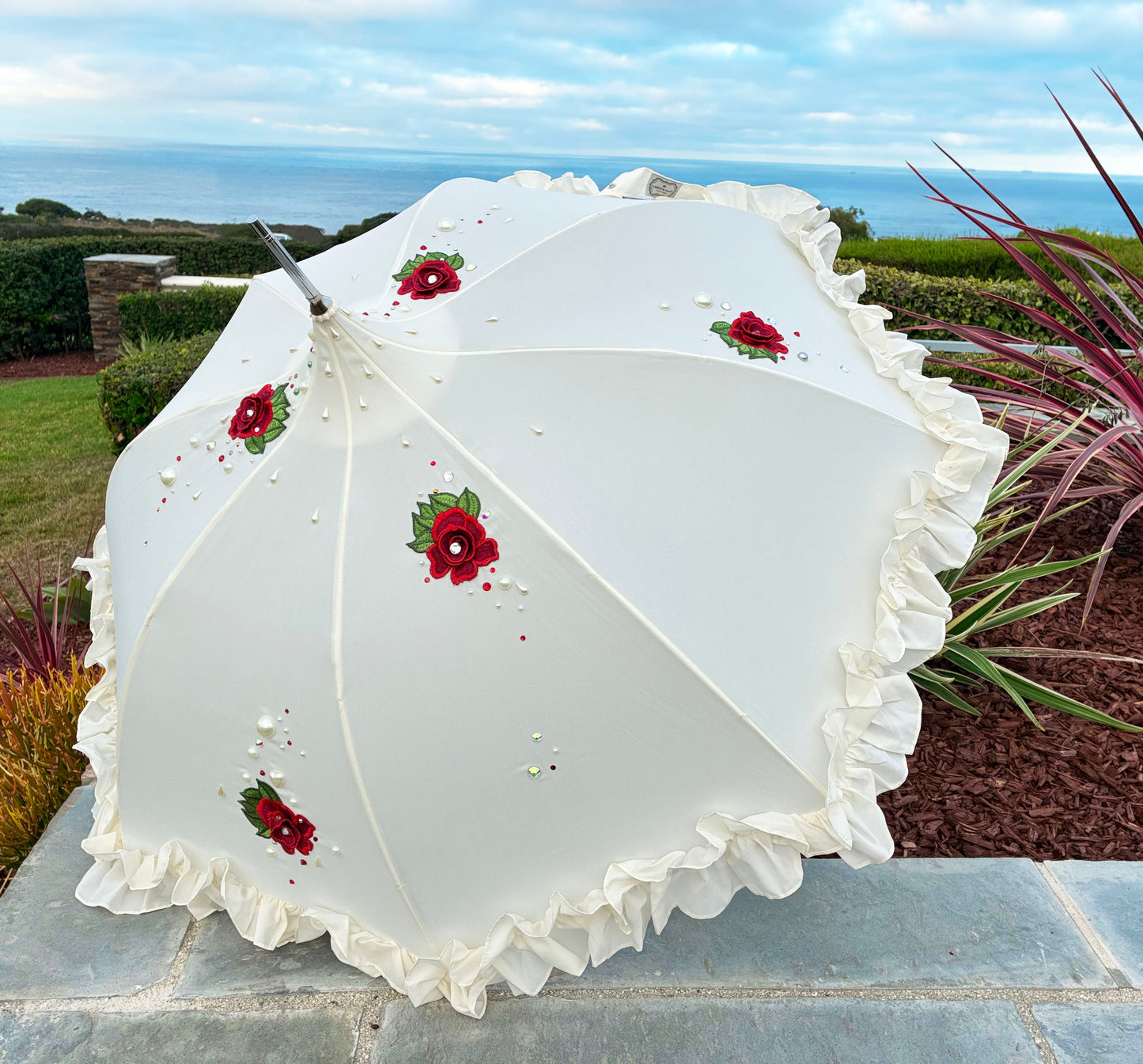 Clara Vintage Rose Romance and Pearls  | Made-to-Order | 100% waterproof