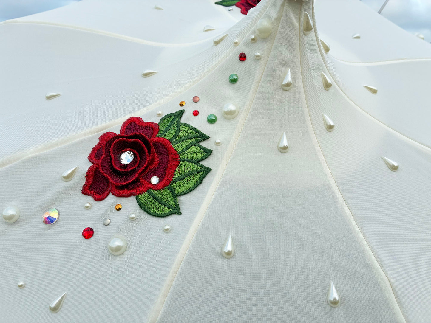 Clara Vintage Rose Romance and Pearls  | Made-to-Order | 100% waterproof