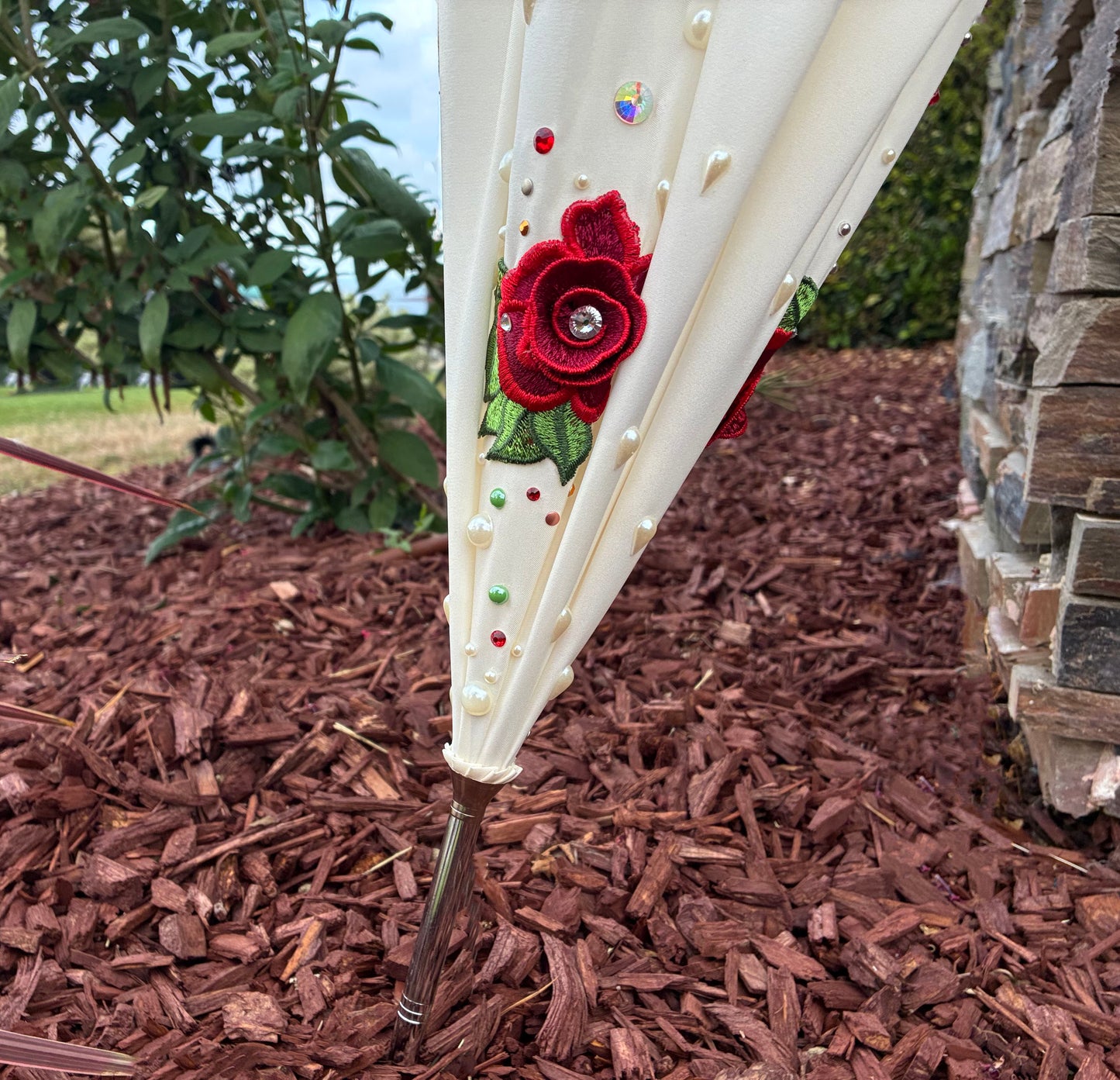 Clara Vintage Rose Romance and Pearls  | Made-to-Order | 100% waterproof