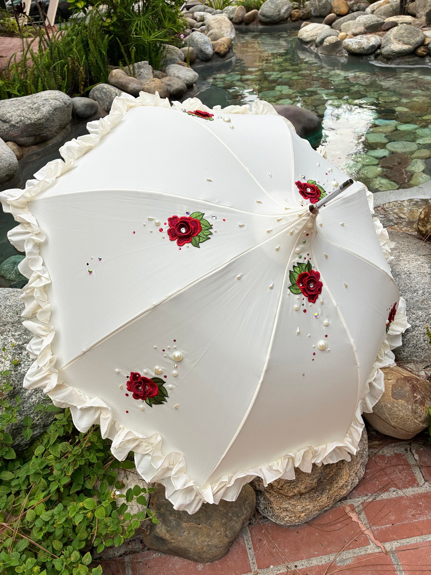 Clara Vintage Rose Romance and Pearls  | Made-to-Order | 100% waterproof