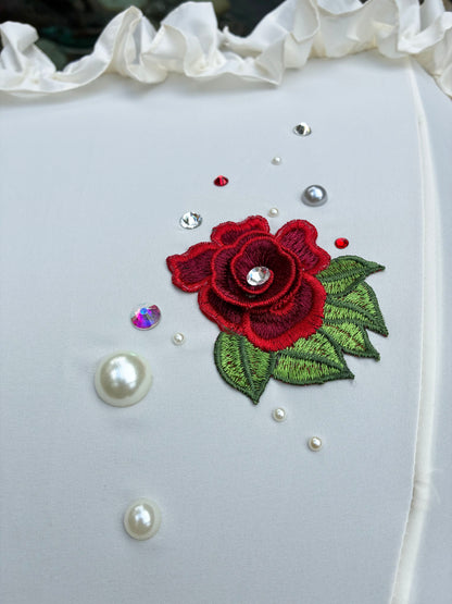 Clara Vintage Rose Romance and Pearls  | Made-to-Order | 100% waterproof