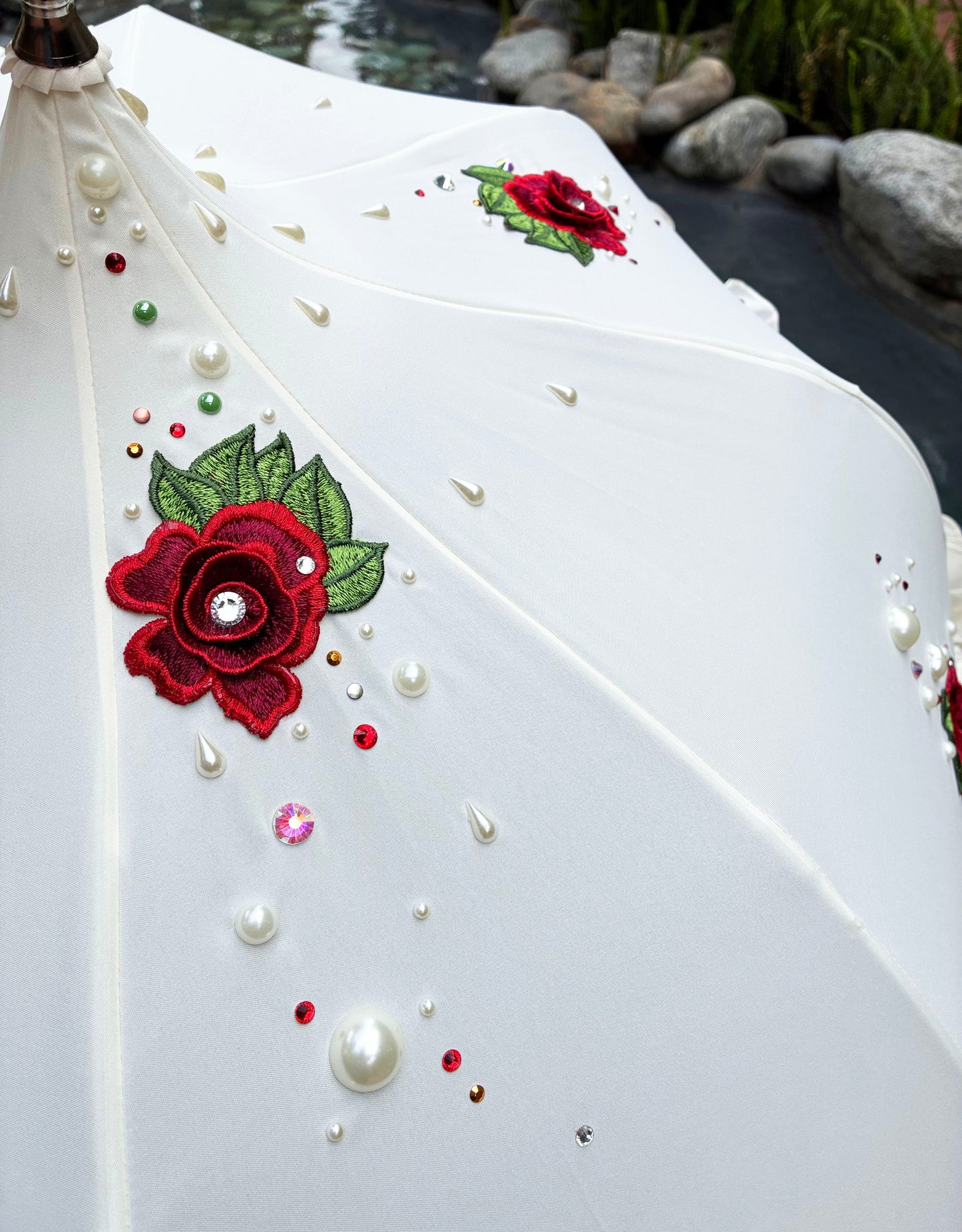 Clara Vintage Rose Romance and Pearls  | Made-to-Order | 100% waterproof