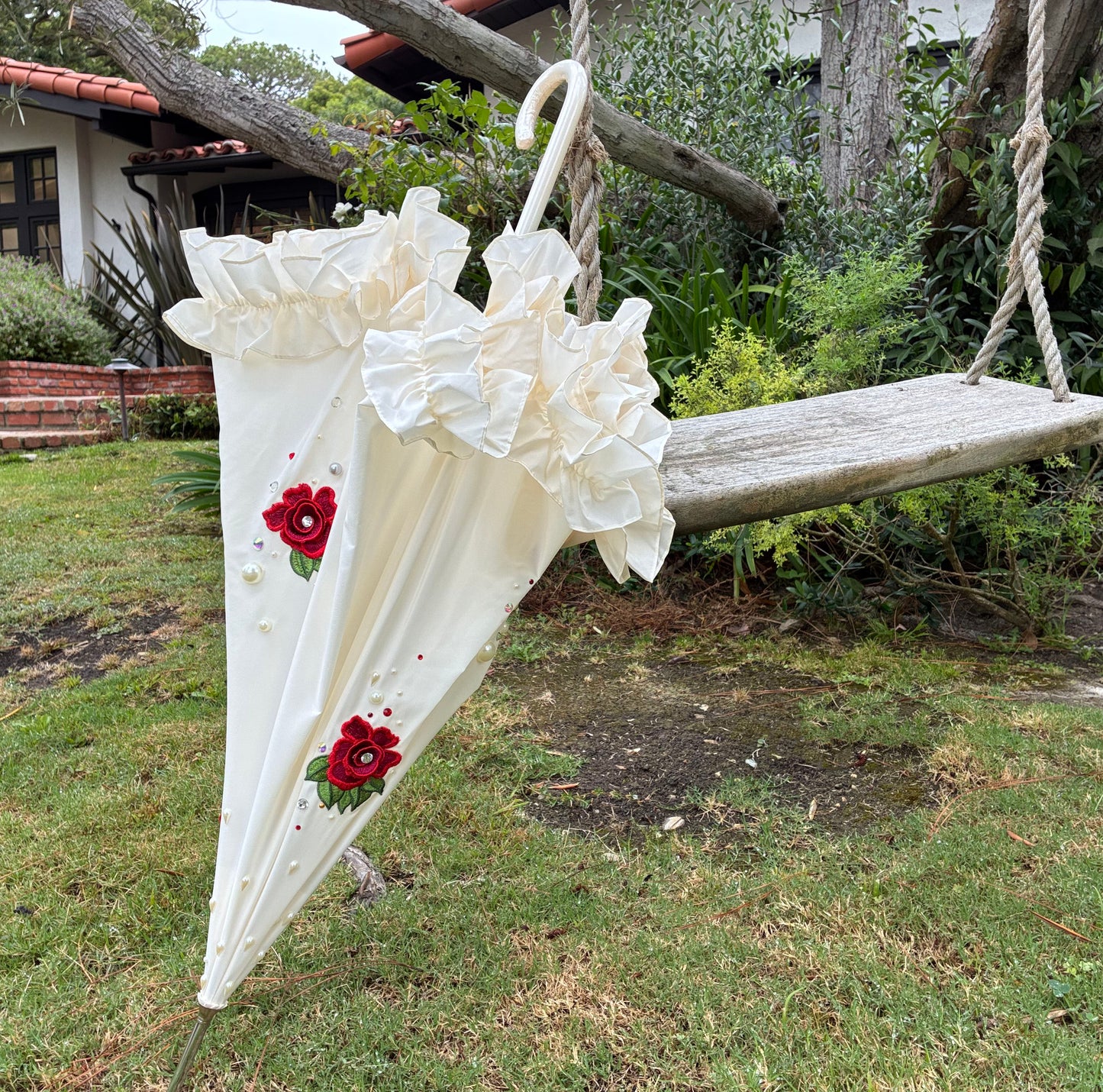 Clara Vintage Rose Romance and Pearls  | Made-to-Order | 100% waterproof