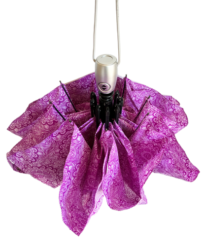 Fuchsia Bloom Compact Umbrella |  Auto Open | 2-Step Closing System