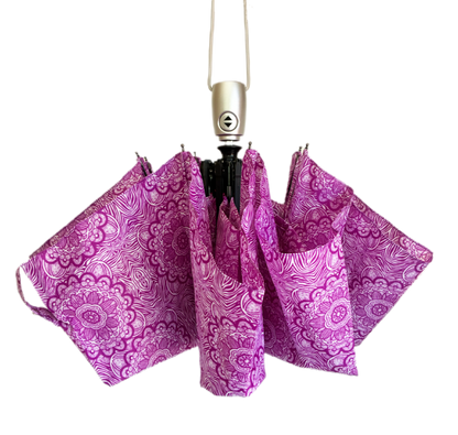 Fuchsia Bloom Compact Umbrella |  Auto Open | 2-Step Closing System