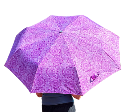 Fuchsia Bloom Compact Umbrella |  Auto Open | 2-Step Closing System