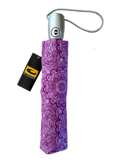 Fuchsia Bloom Compact Umbrella |  Auto Open | 2-Step Closing System