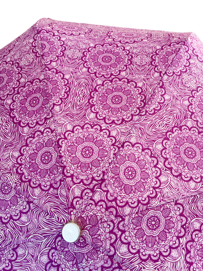 Fuchsia Bloom Compact Umbrella |  Auto Open | 2-Step Closing System