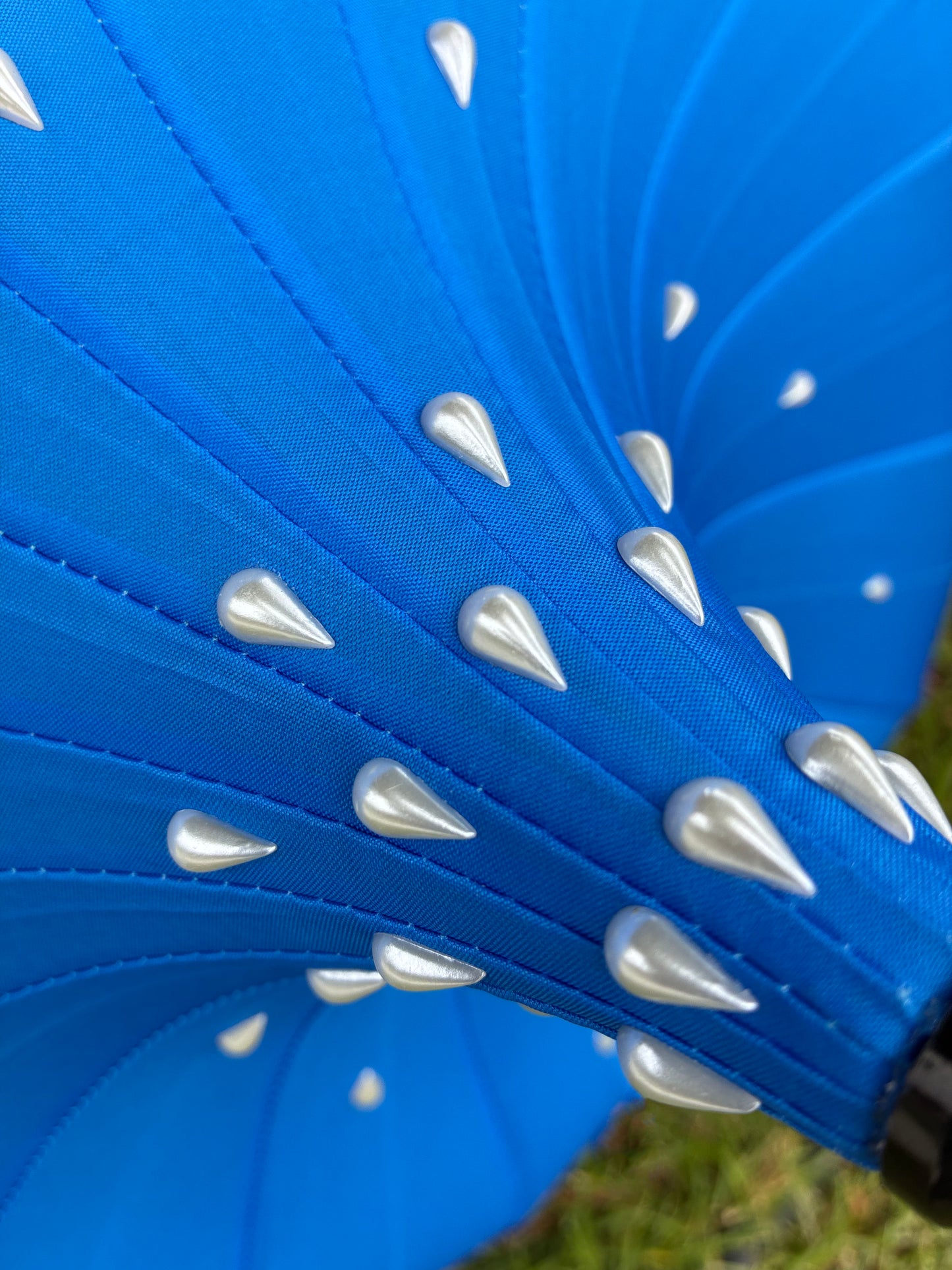 Iris Cobalt Pagoda Umbrella | Teardrop Pearls | Waterproof