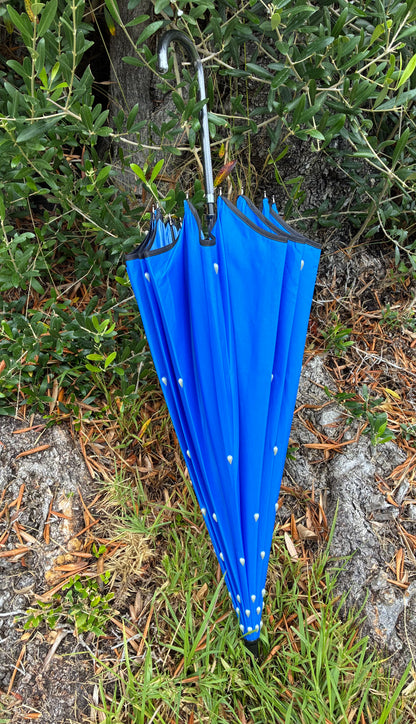 Iris Cobalt Pagoda Umbrella | Teardrop Pearls | Waterproof