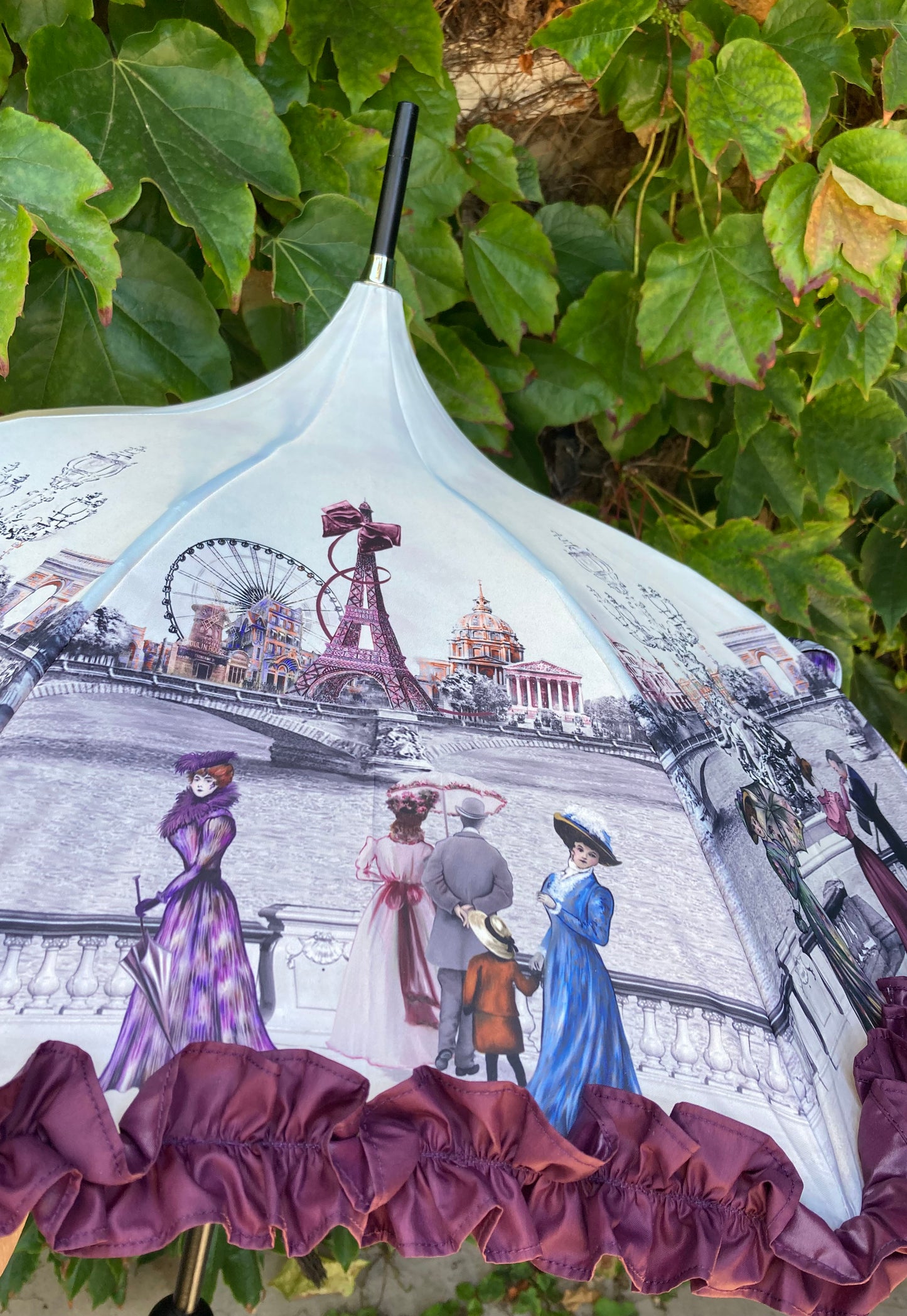 Paris 1900 Plum Waterproof and Anti UV | Handmade in France | Free Shipping