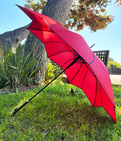 Ruby Swirl Umbrella | Hand Decorated with 400+ Clear and AB Rhinestones
