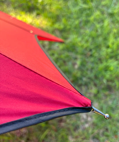 Ruby Swirl Umbrella | Hand Decorated with 400+ Clear and AB Rhinestones