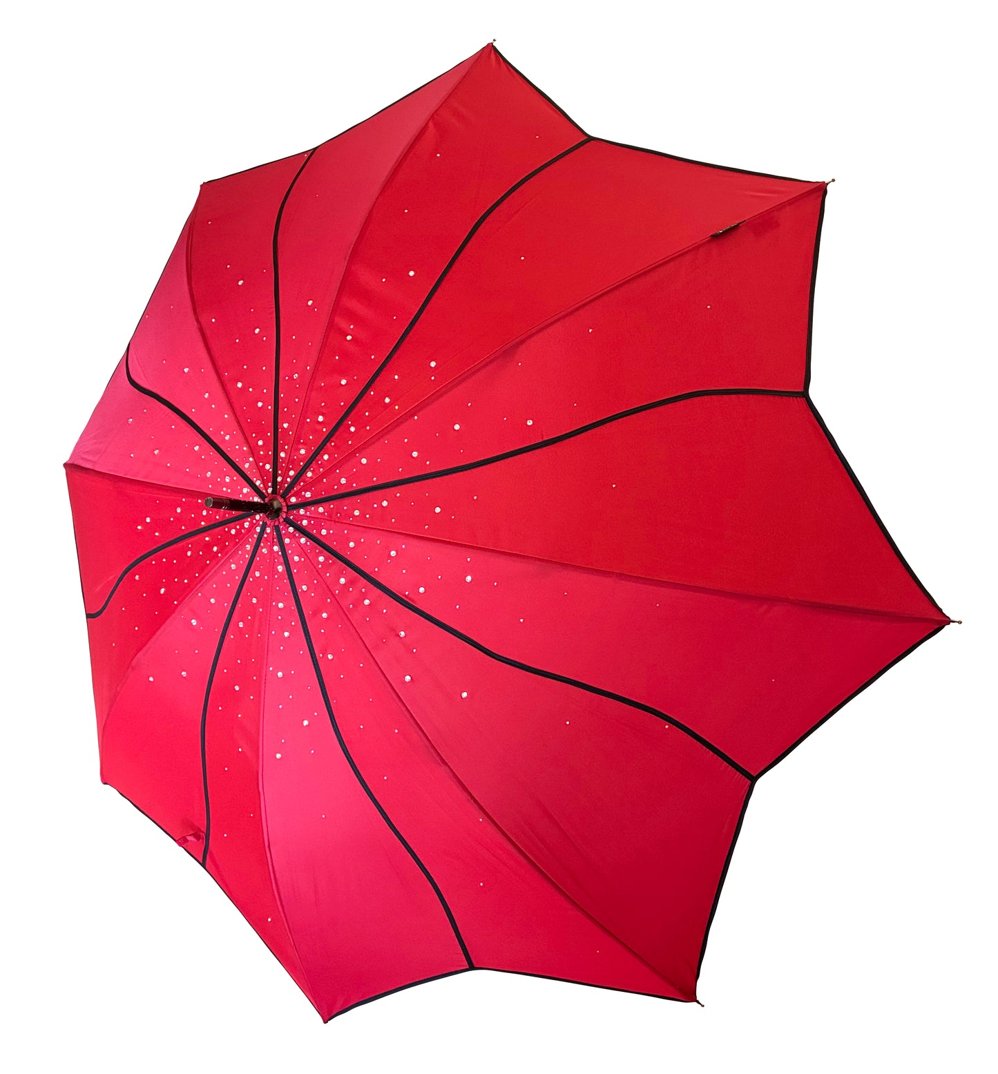 Ruby Swirl Umbrella | Hand Decorated with 400+ Clear and AB Rhinestones