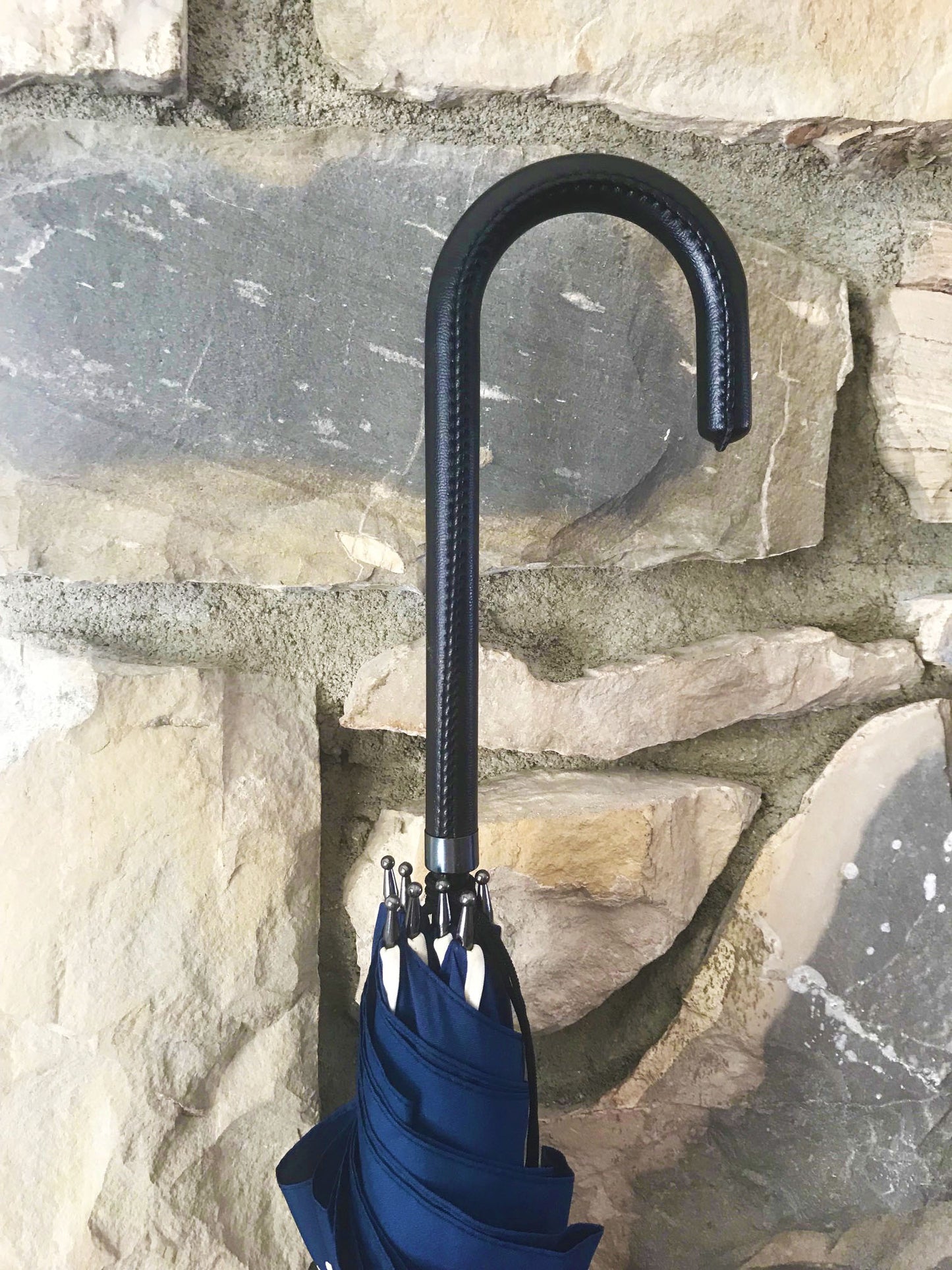 Sombrilla estilo inglés con encaje estampado | Toldo en forma de cúpula azul marino