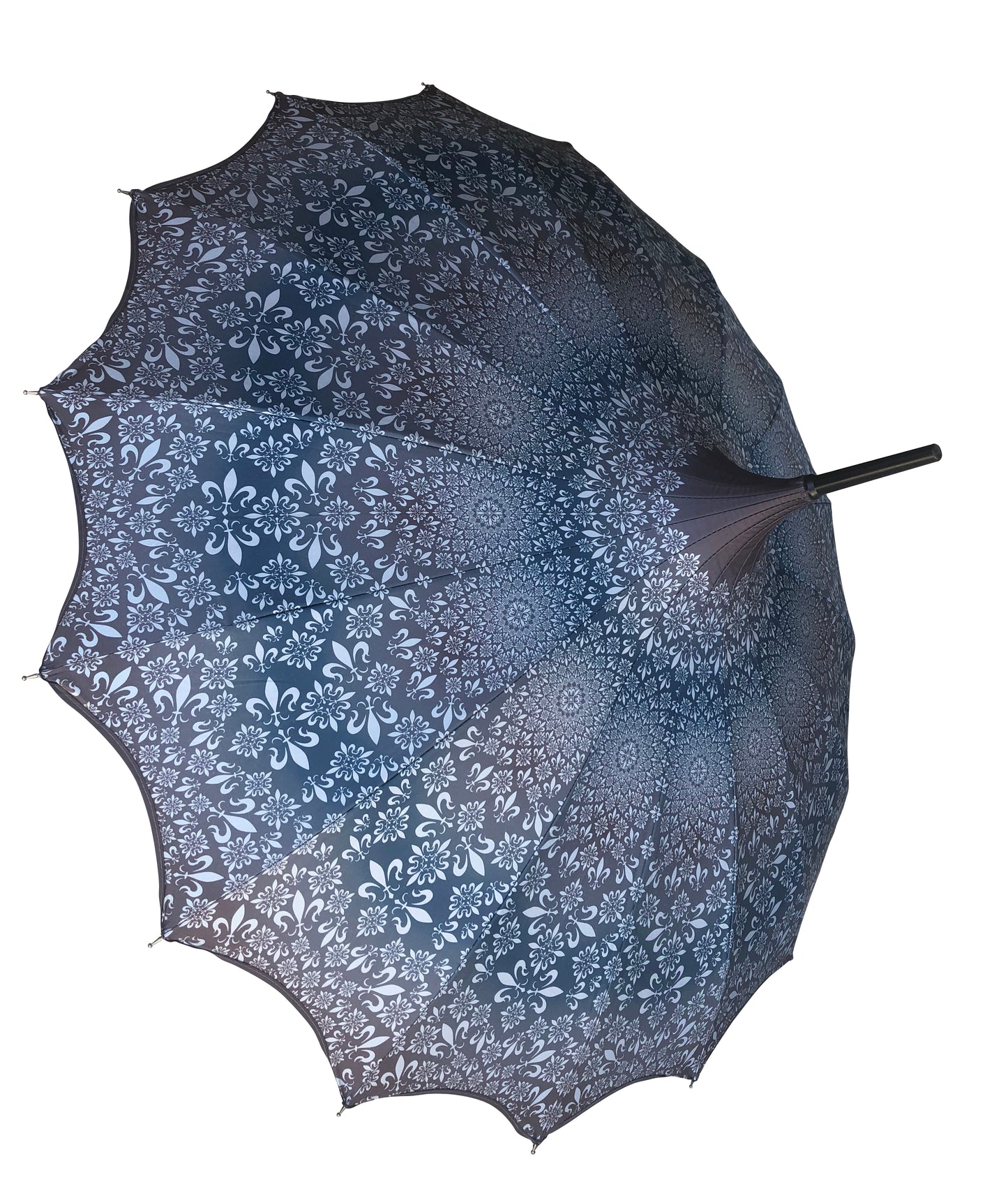 Waterproof + Real Anti-UV umbrella | Blackout lining | Pagoda style | Grey pattern