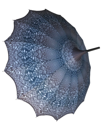Waterproof + Real Anti-UV umbrella | Blackout lining | Pagoda style | Grey pattern