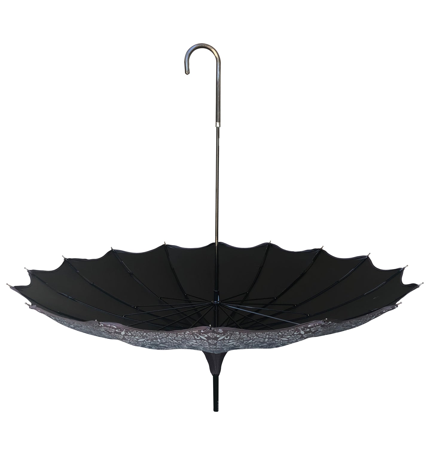Waterproof + Real Anti-UV umbrella | Blackout lining | Pagoda style | Grey pattern