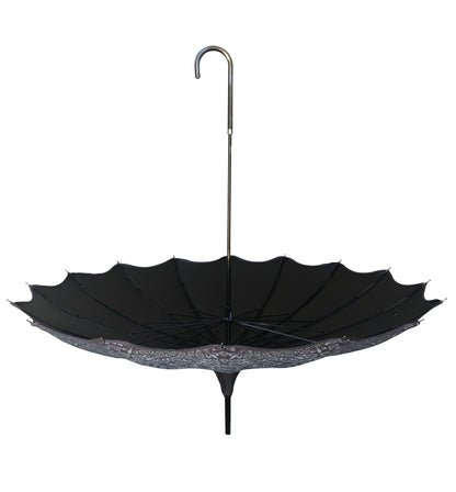 Waterproof + Real Anti-UV umbrella | Blackout lining | Pagoda style | Grey pattern