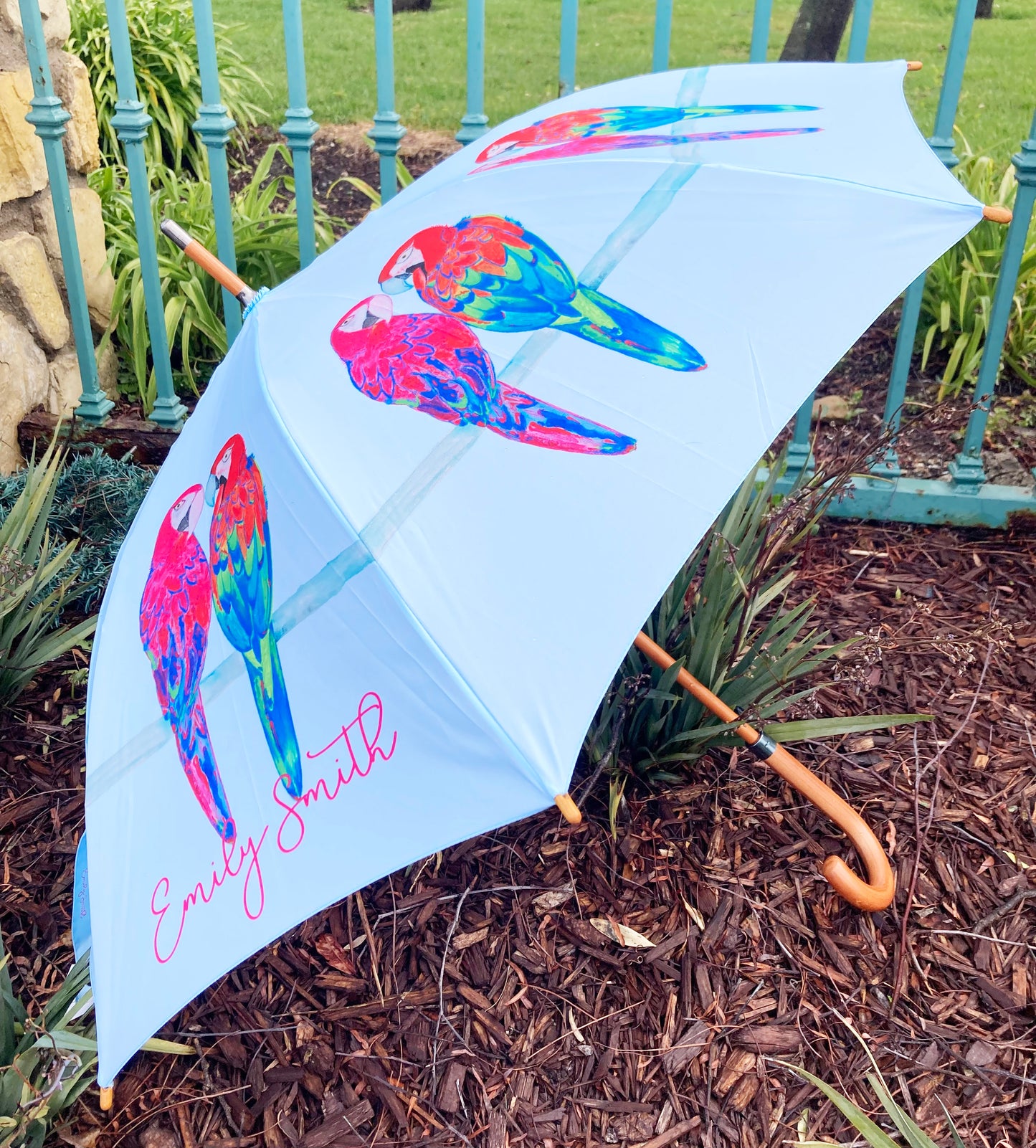 Percy and Penelope Umbrella | Macaw Designs by Emily Smith