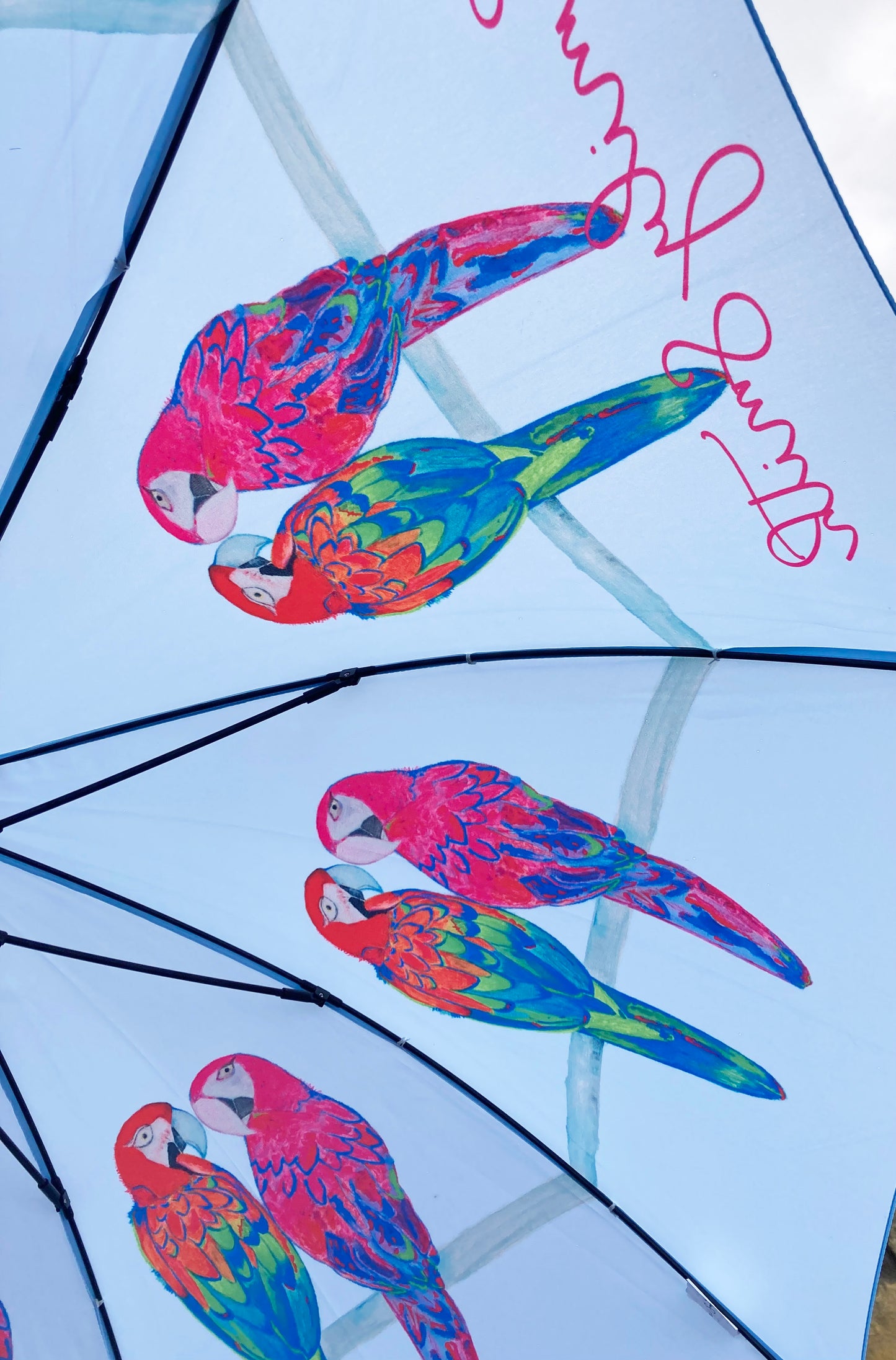 Percy and Penelope Umbrella | Macaw Designs by Emily Smith
