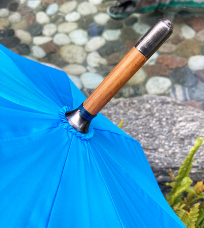 Flamingo Umbrella by Emily Smith England | Flossy and Amber Blue and Pink Design