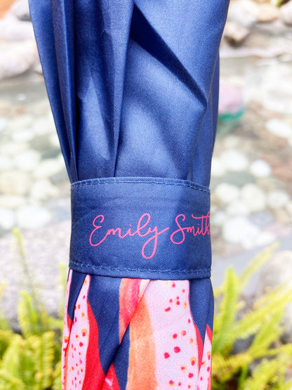 Oscar The Squid by Emily Smith | Navy and Orange Sea Life Design