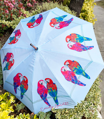 Percy and Penelope Umbrella | Macaw Designs by Emily Smith