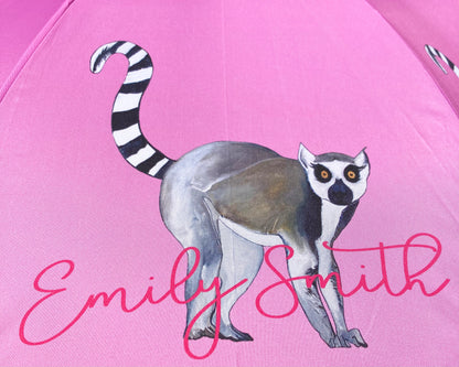 Livy The Lemur Pink Umbrella | Emily Smith Collection UK |