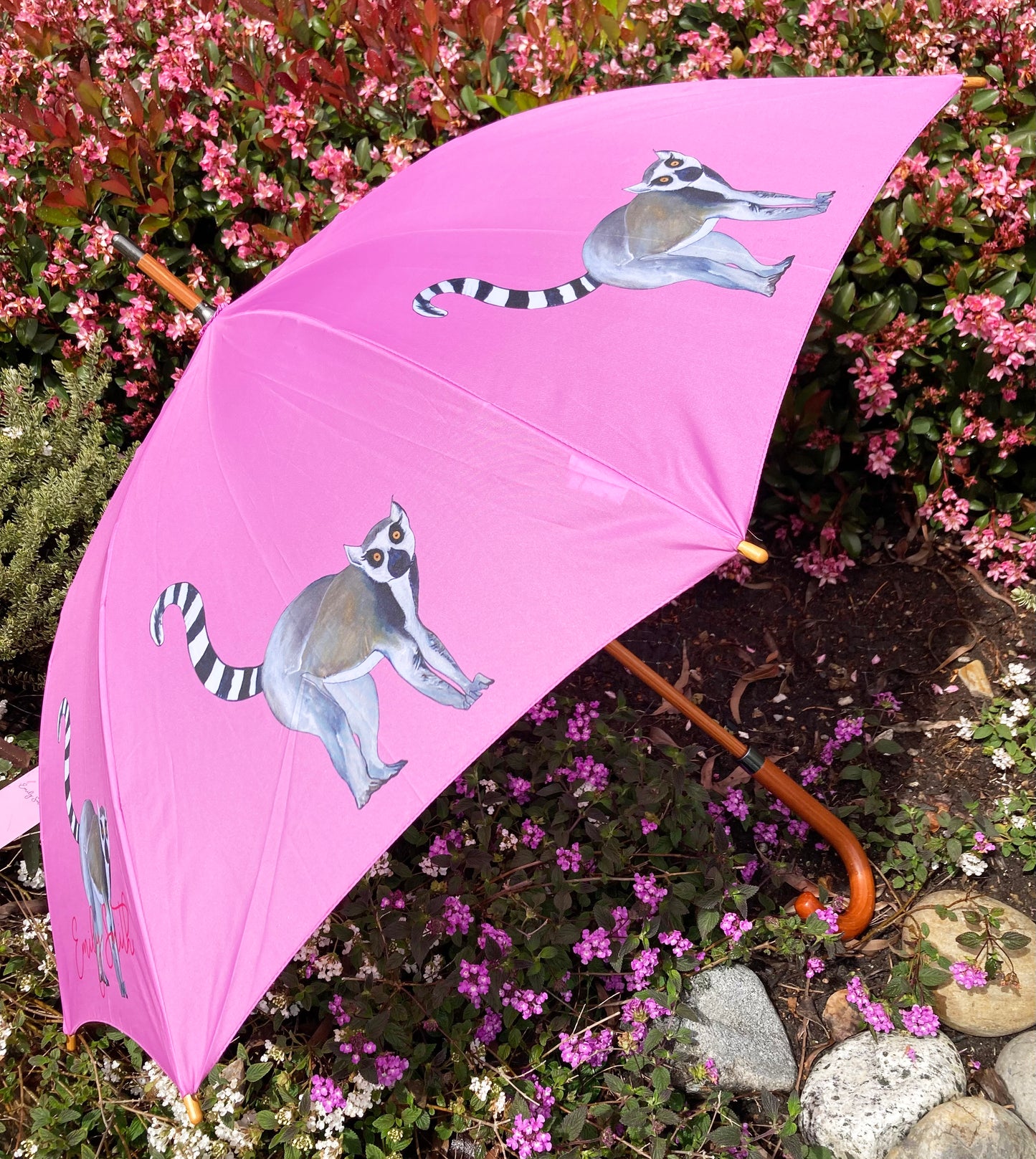 Livy The Lemur Pink Umbrella | Emily Smith Collection UK |