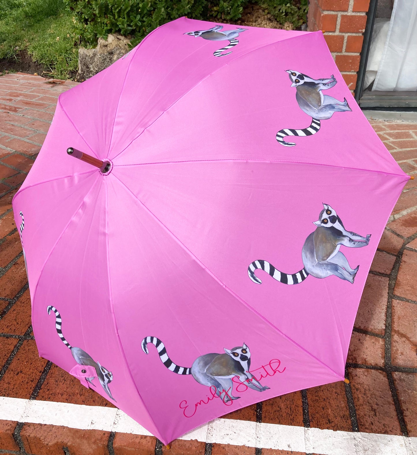 Livy The Lemur Pink Umbrella | Emily Smith Collection UK |