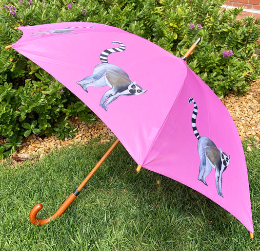 Livy The Lemur Pink Umbrella | Emily Smith Collection UK |