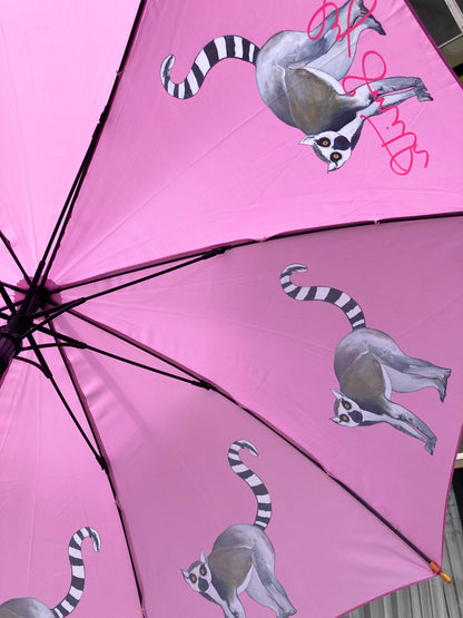 Livy The Lemur Pink Umbrella | Emily Smith Collection UK |