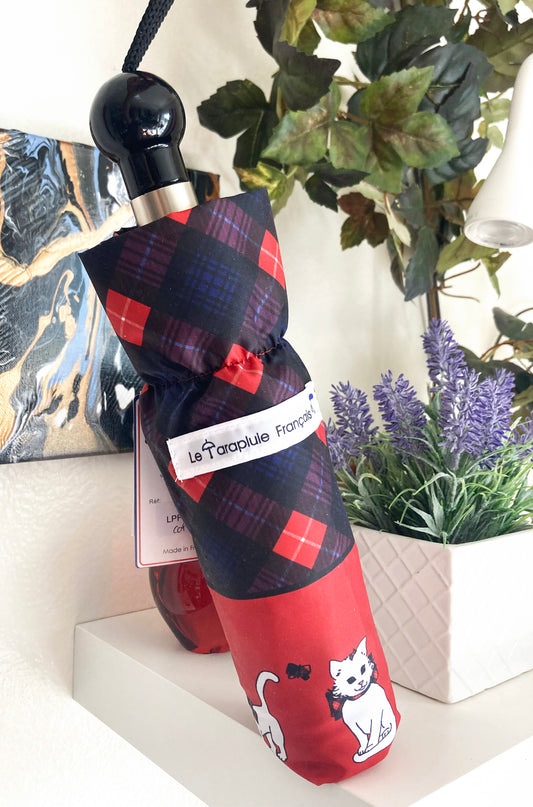Red Scottish Cats Anti UV Compact Umbrella | Made in France | Free Shipping
