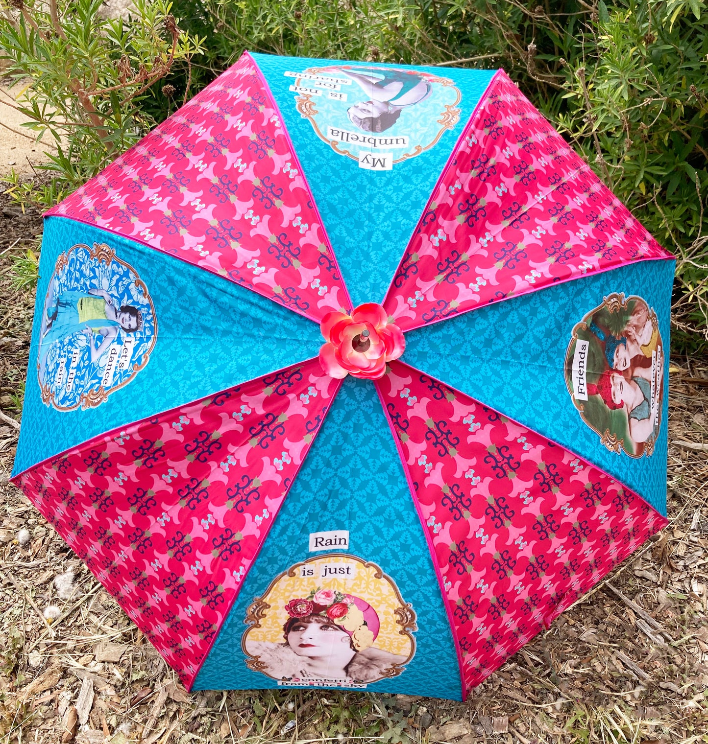 Colección de paraguas Darling Divas | Estilo vintage de los años 20 | "Divas Divas" | Semiautomático | Garantía de un año.