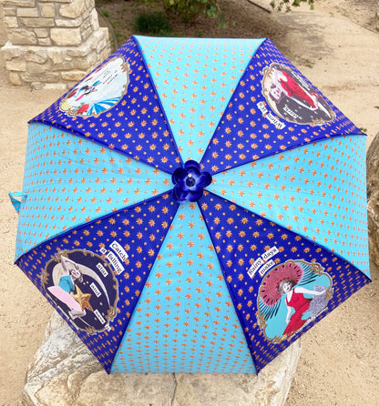 Darling Divas Umbrella Collection | 1920s Vintage Style | "Moons and Stars" | Semi-Automatic | One Year Warranty.