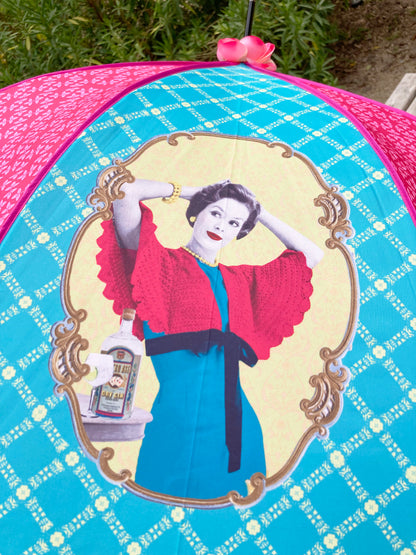 Darling Divas Umbrella | Medallion "Sod The Rain...Let's drink Gin" | Semi-Automatic | One Year Warranty.