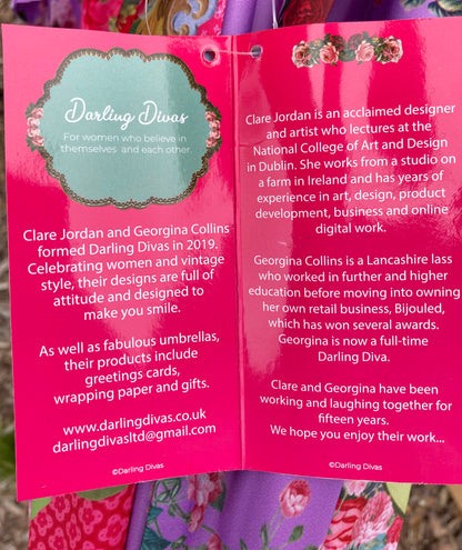 Darling Divas Umbrella Collection | 1920s Vintage Style | "Raindrops and roses..." | Semi-Automatic | One Year Warranty.