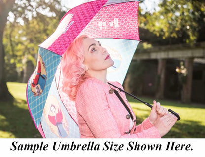 Darling Divas Umbrella Collection | 1920s Vintage Style | "Moons and Stars" | Semi-Automatic | One Year Warranty.