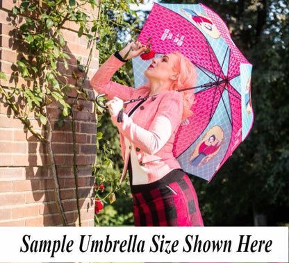 Darling Divas Umbrella | Medallion "Sod The Rain...Let's drink Gin" | Semi-Automatic | One Year Warranty.