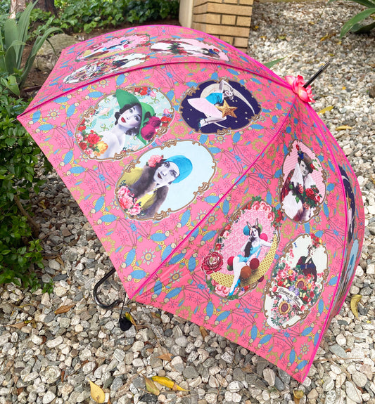 Darling Divas Umbrella Collection | 1920s Vintage Style | "Raining Women" | Semi-Automatic | One Year Warranty.