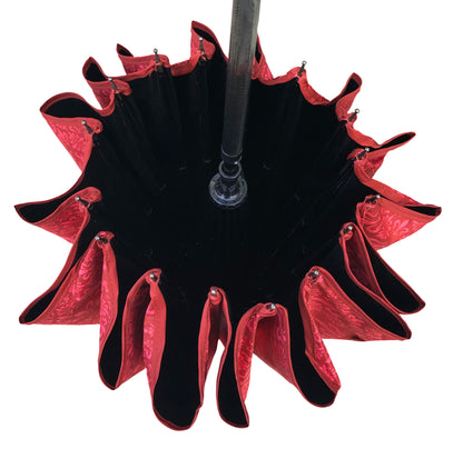 Waterproof + Real Anti-UV Umbrella Red | Blackout Lining 100% Shade | Pagoda style